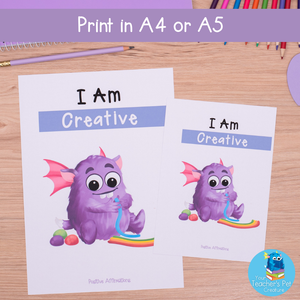Positive Affirmation Posters - Positive Mindset Poster Pack for A4 or A3 format