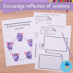 Emotions & Feelings Daily Reflection Journal - Question of the Day Write or Draw
