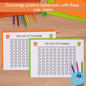 100 Acts Of Kindness Chart & 100 Acts Of Friendship Chart