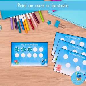 Personal Reward Charts - Printable Individual Behaviour Tracker - 5 or 10 Dots