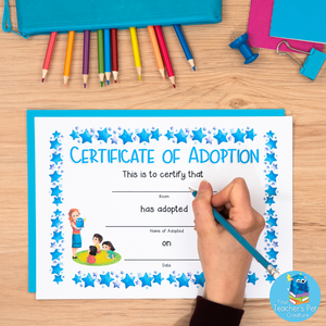 Adoption Certificate - Blue