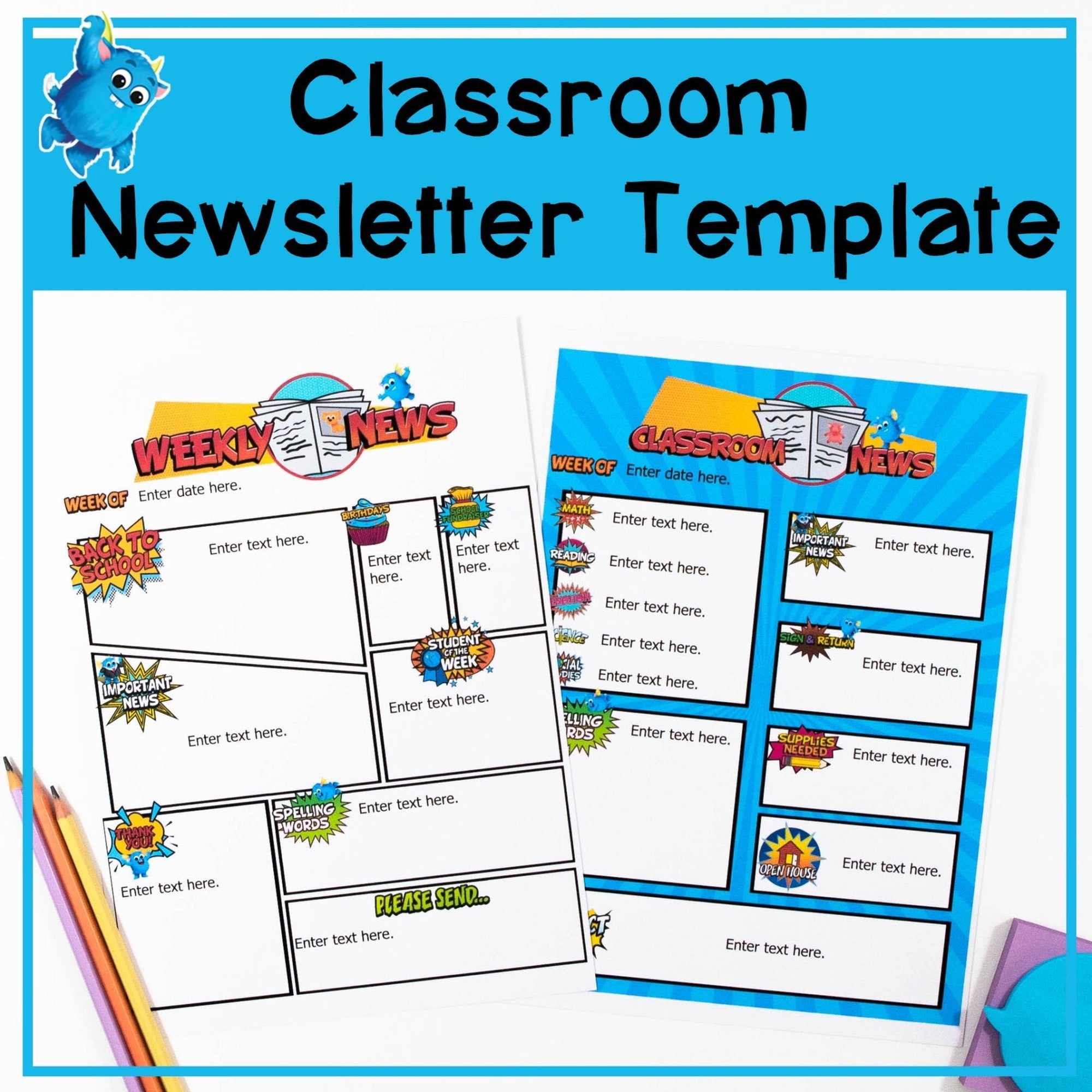 Classroom Newsletter Template - Your Teacher's Pet Creature