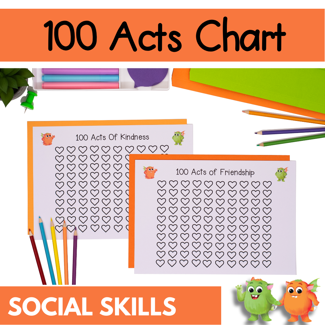 100 Acts Of Kindness Chart & 100 Acts Of Friendship Chart