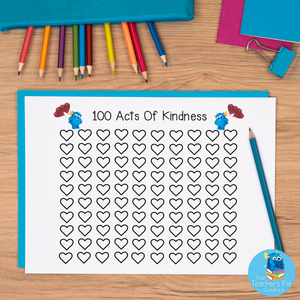 100 Acts of Kindness + Friendship Chart - Positive Behaviour Reward Tracker