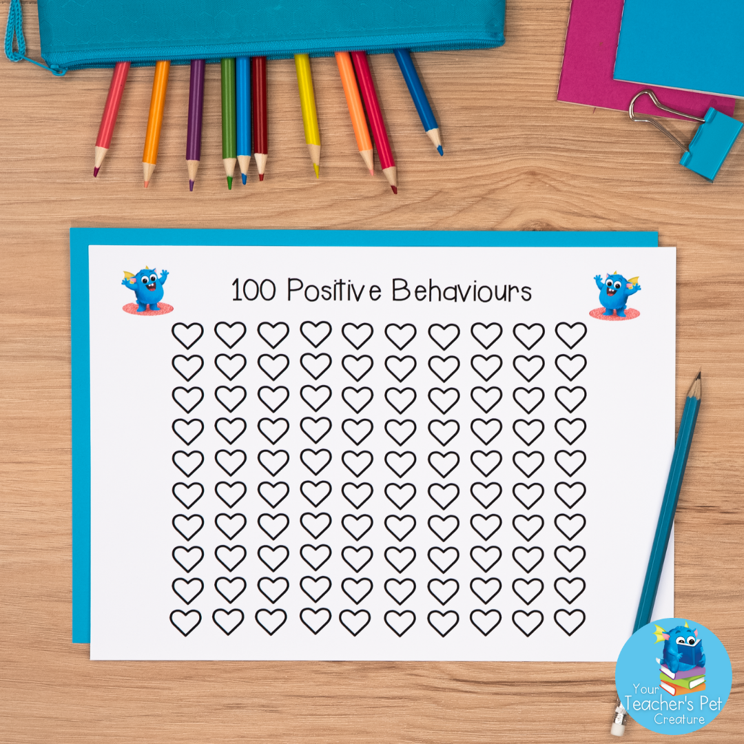100 Acts of Kindness + Friendship Chart - Positive Behaviour Reward Tracker