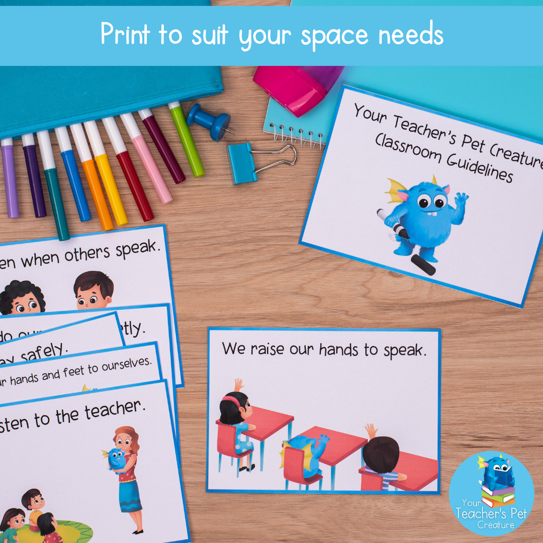 Editable Visual Classroom Guidelines & Rules Posters - Positive Behaviours