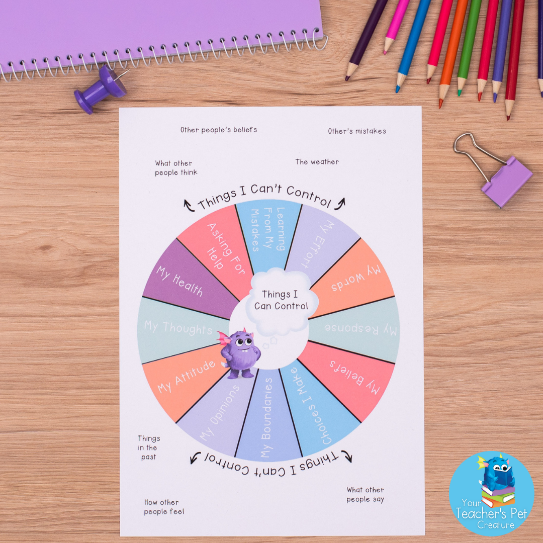 Things I Can Control Activity & Poster Pack - Emotional Regulation