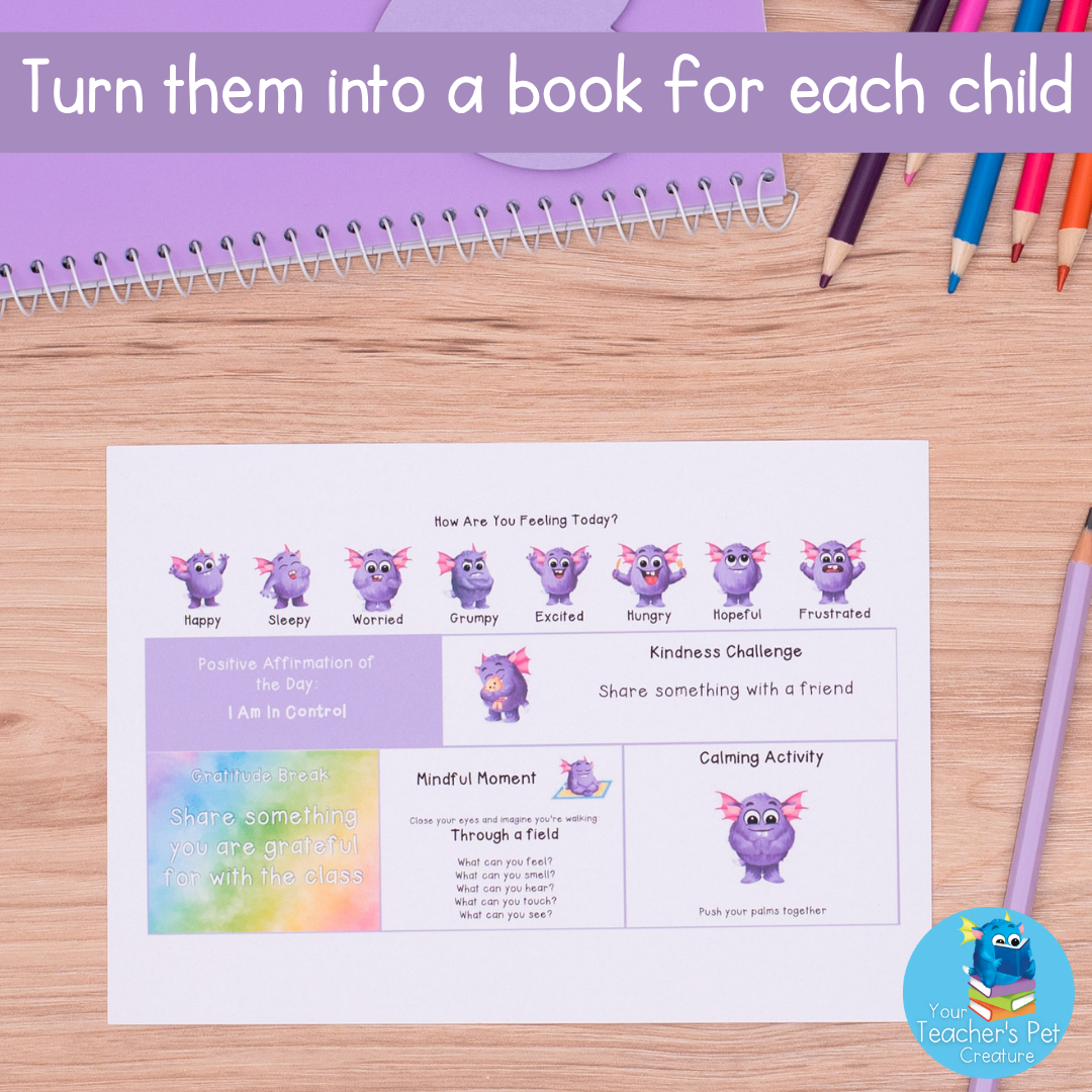 Daily Feelings & Emotions Check In Chart - Mindfulness Printable & Powerpoint