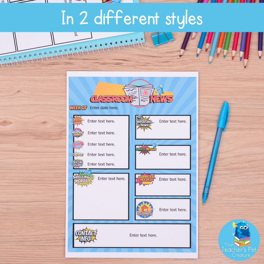 Classroom Newsletter Template