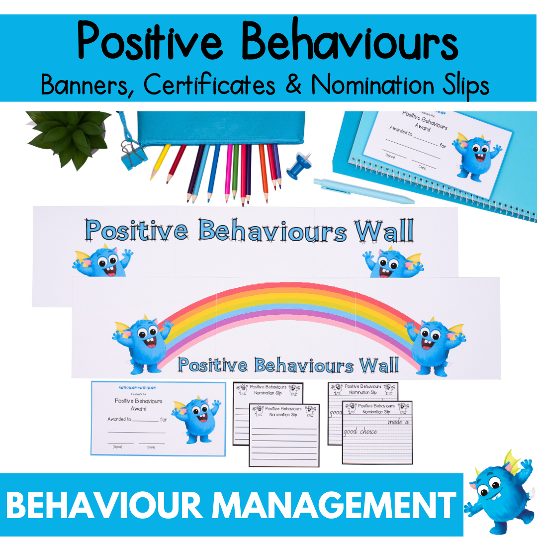 Positive Behaviours Wall - Banner, Certificate and Nomination Slip