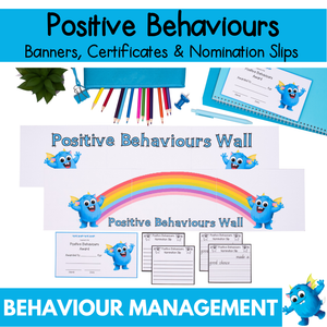 Positive Behaviours Wall - Banner, Certificate and Nomination Slip