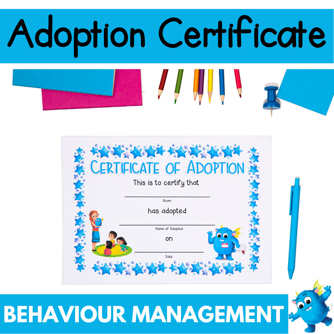 Adoption Certificate - Blue