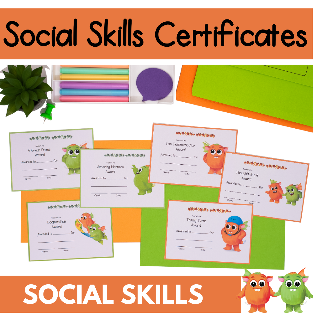 Social Skills Classroom Certificates