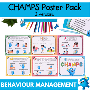 CHAMPS Posters for the Classroom - Upper & Lower Primary - PDF & Editable Format