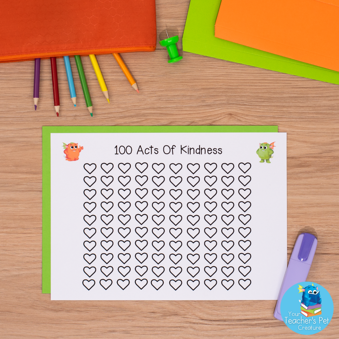 100 Acts Of Kindness Chart & 100 Acts Of Friendship Chart