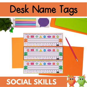 Desk Name Tags - Orange and Green
