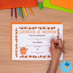 Adoption Certificate - Orange and Green