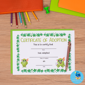Adoption Certificate - Orange and Green