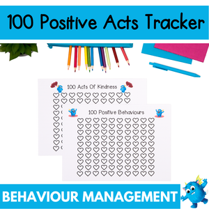 100 Acts of Kindness + Friendship Chart - Positive Behaviour Reward Tracker