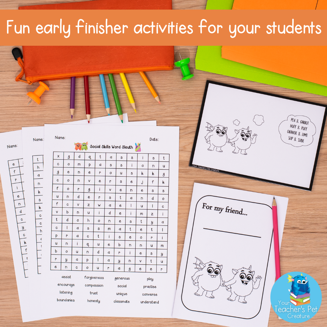 Early Finisher Activities - Orange and Green