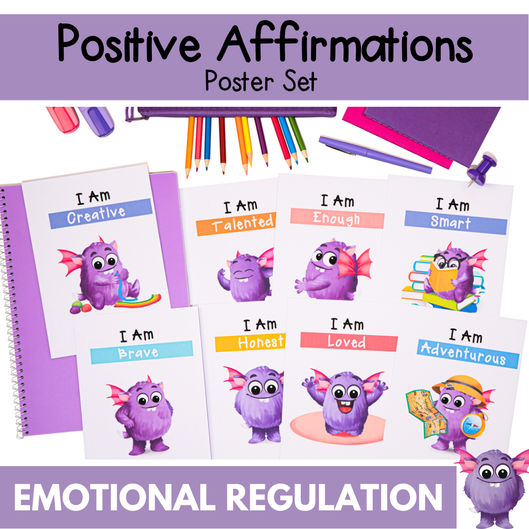 Positive Affirmation Posters - Positive Mindset Poster Pack for A4 or A3 format