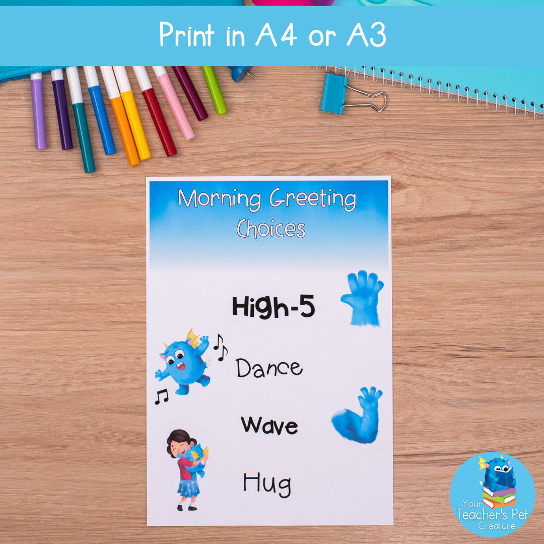 Morning Greetings Posters - Including Socially Distanced Non Contact Greetings
