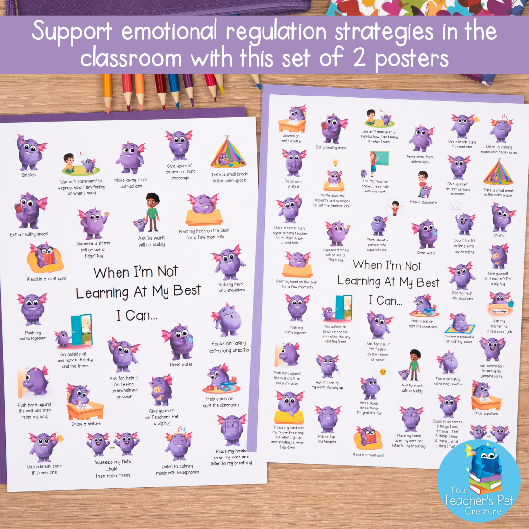 Calming Strategies Posters for Emotional Regulation - Calming Corner Printables