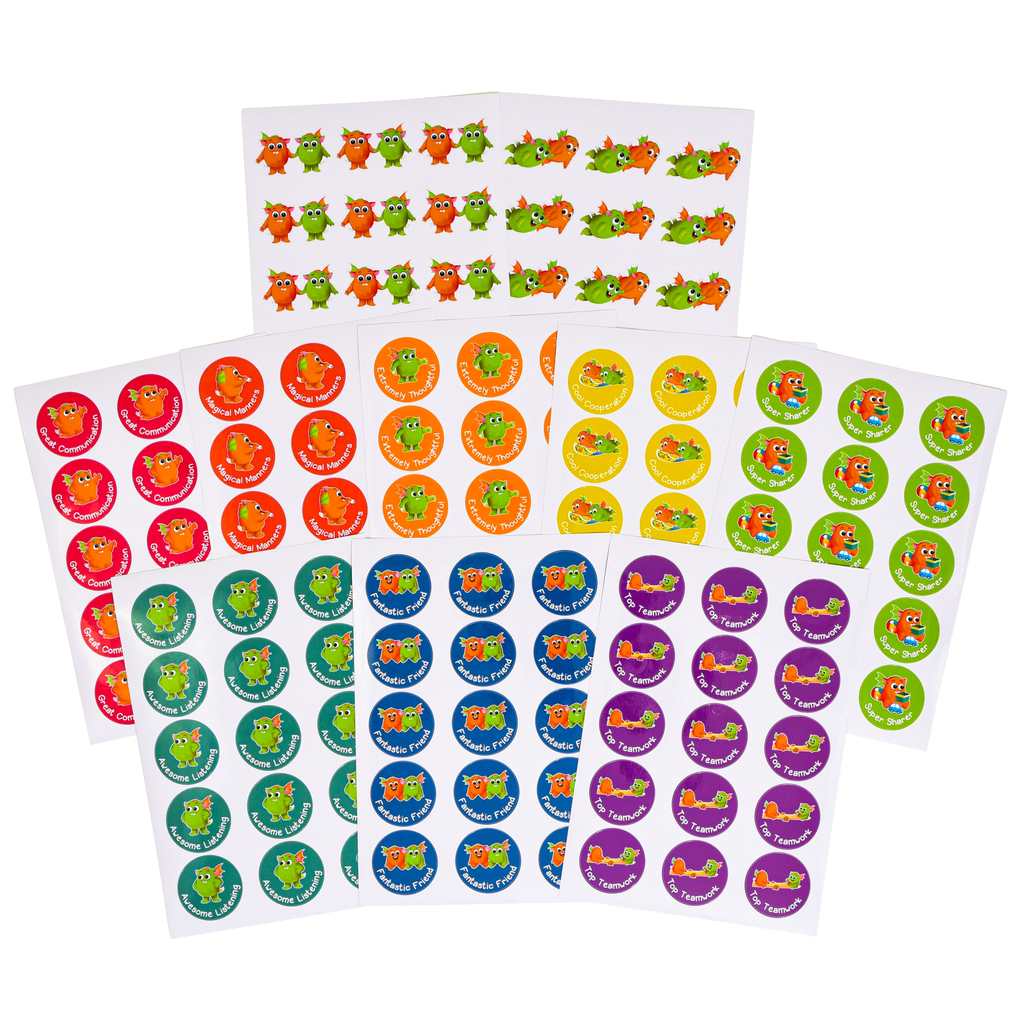 Positive Reward Sticker Pack - Orange and Green