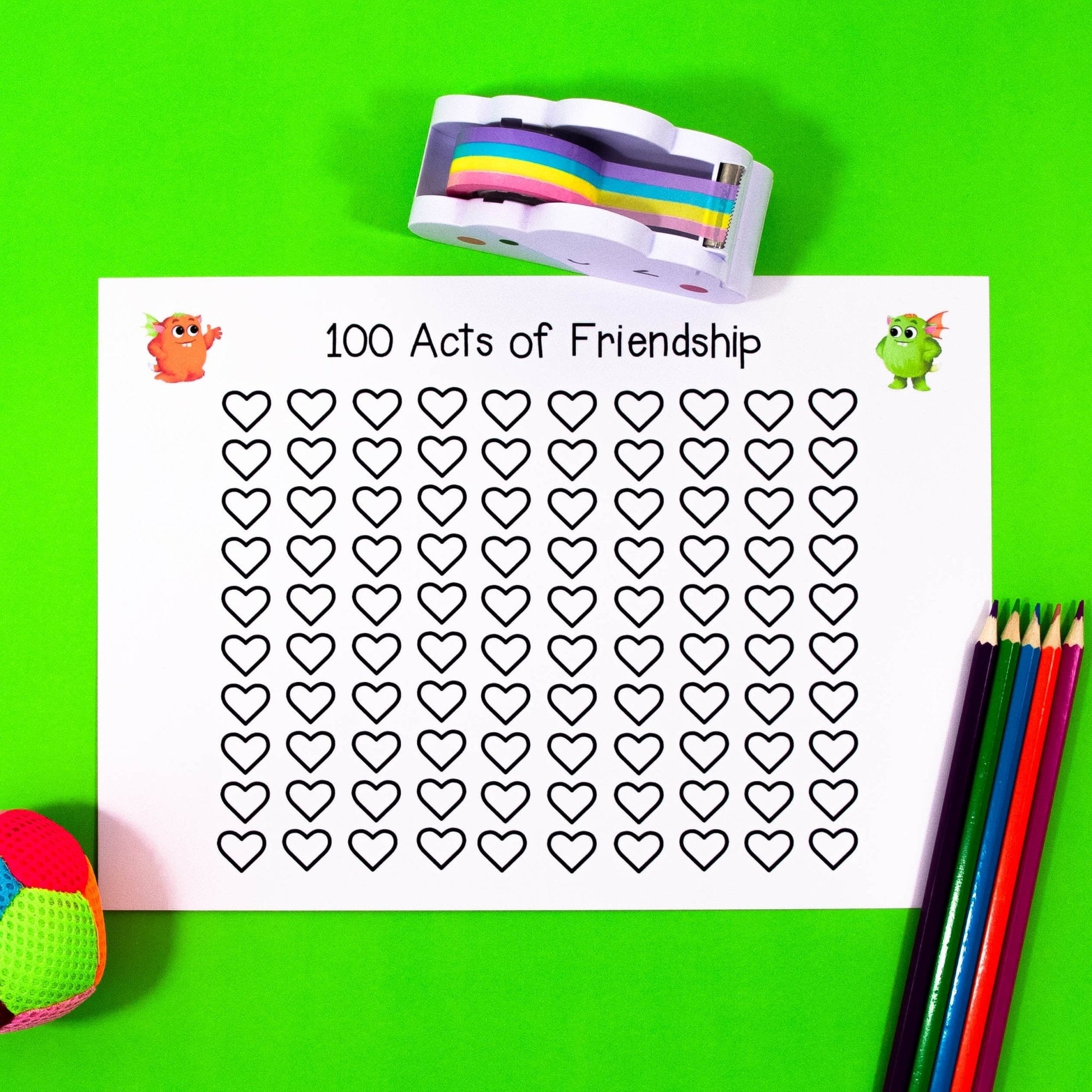 100 Acts Of Kindness Chart & 100 Acts Of Friendship Chart - Your Teacher's Pet Creature