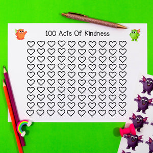 100 Acts Of Kindness Chart & 100 Acts Of Friendship Chart - Your Teacher's Pet Creature