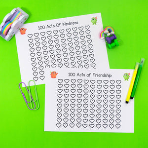 100 Acts Of Kindness Chart & 100 Acts Of Friendship Chart - Your Teacher's Pet Creature