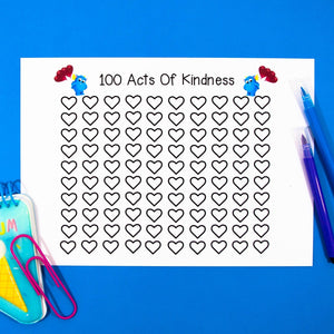 100 Acts of Kindness + Friendship Chart - Positive Behaviour Reward Tracker - Your Teacher's Pet Creature