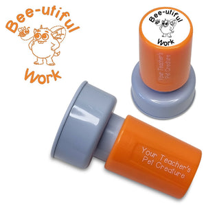 Bee-utiful Work - Pre Inked Teacher Stamp - Your Teacher's Pet Creature