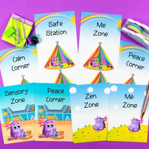 Calm Corner Banner & Sign Classroom Display Pack - Your Teacher's Pet Creature