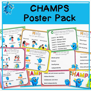 CHAMPS Posters for the Classroom - Upper & Lower Primary - PDF & Editable Format - Your Teacher's Pet Creature