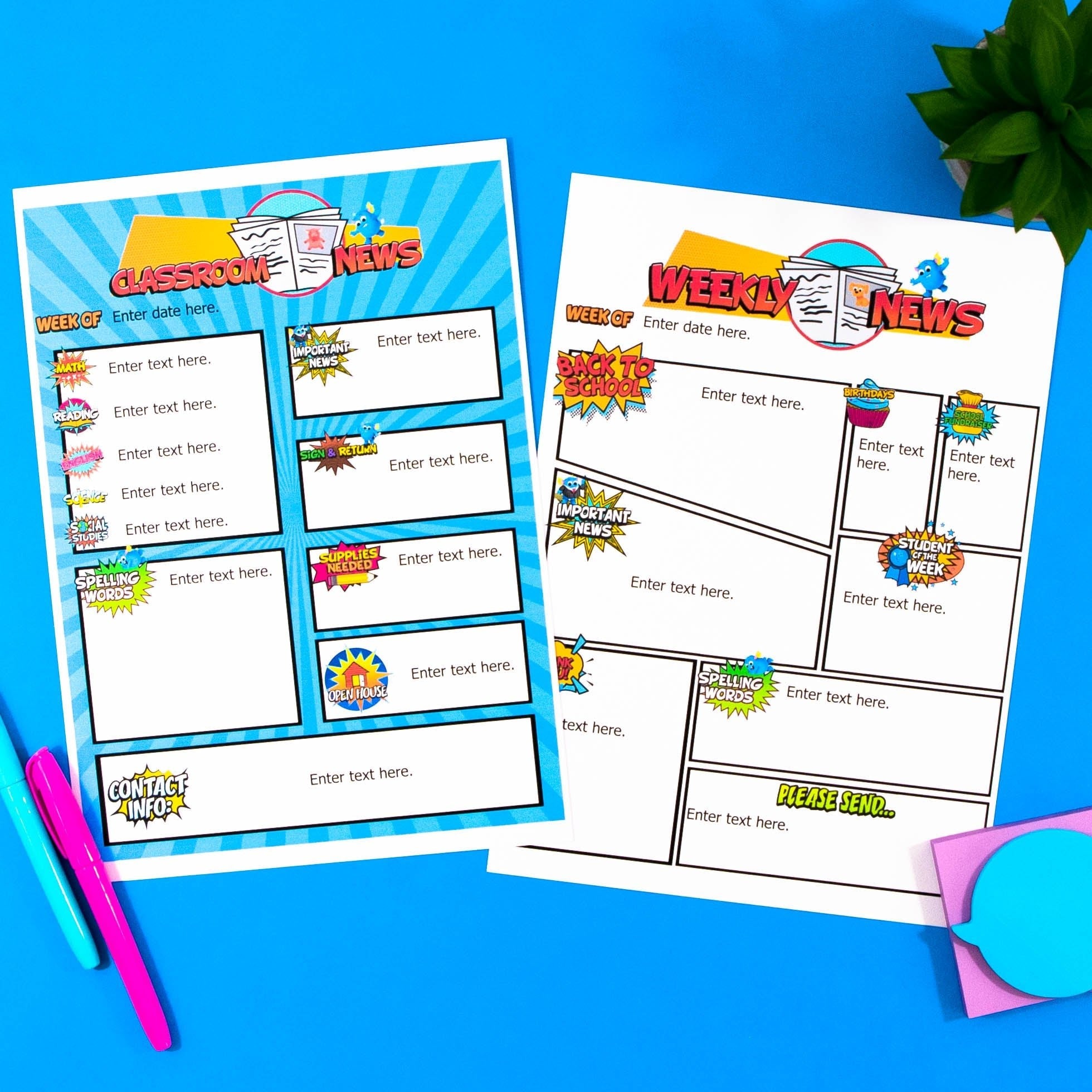 Classroom Newsletter Template - Your Teacher's Pet Creature