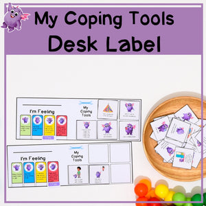 Coping Tools Individual Desk Labels for Emotional Regulation - Your Teacher's Pet Creature