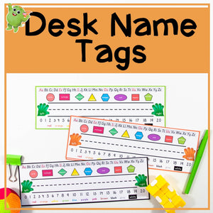 Desk Name Tags - Orange and Green - Your Teacher's Pet Creature