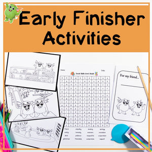 Early Finisher Activities - Orange and Green - Your Teacher's Pet Creature