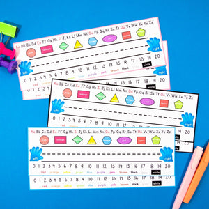 Editable Desk Name Tags for Desk Toppers - Alphabet Numbers Shapes Colours - Your Teacher's Pet Creature