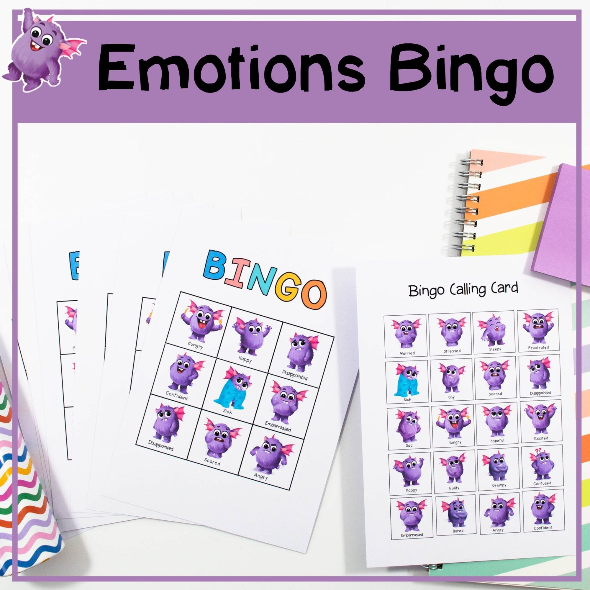 Emotions Bingo - Your Teacher's Pet Creature