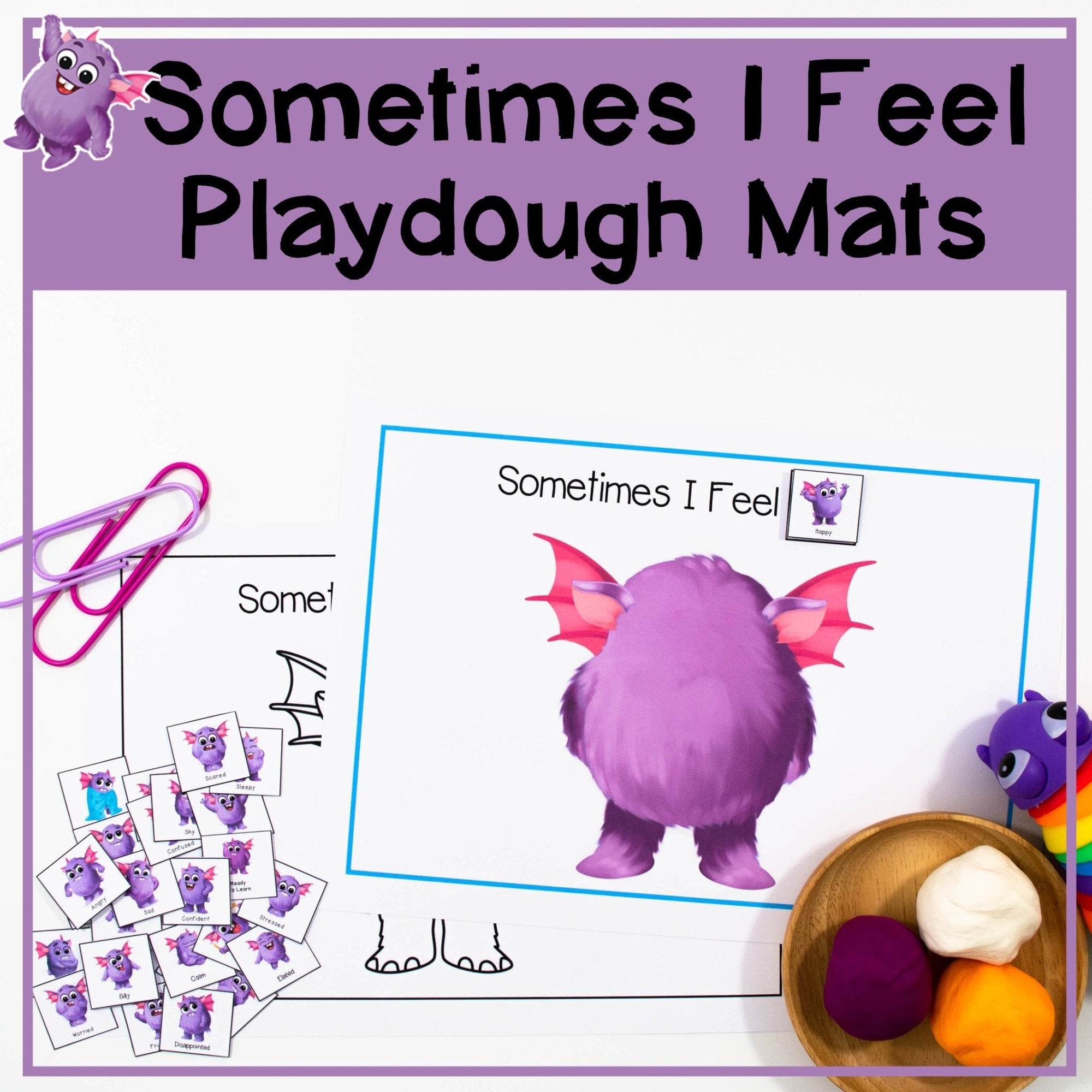Emotions Playdough Mats - Activities for Emotional Awareness Through Play - Your Teacher's Pet Creature