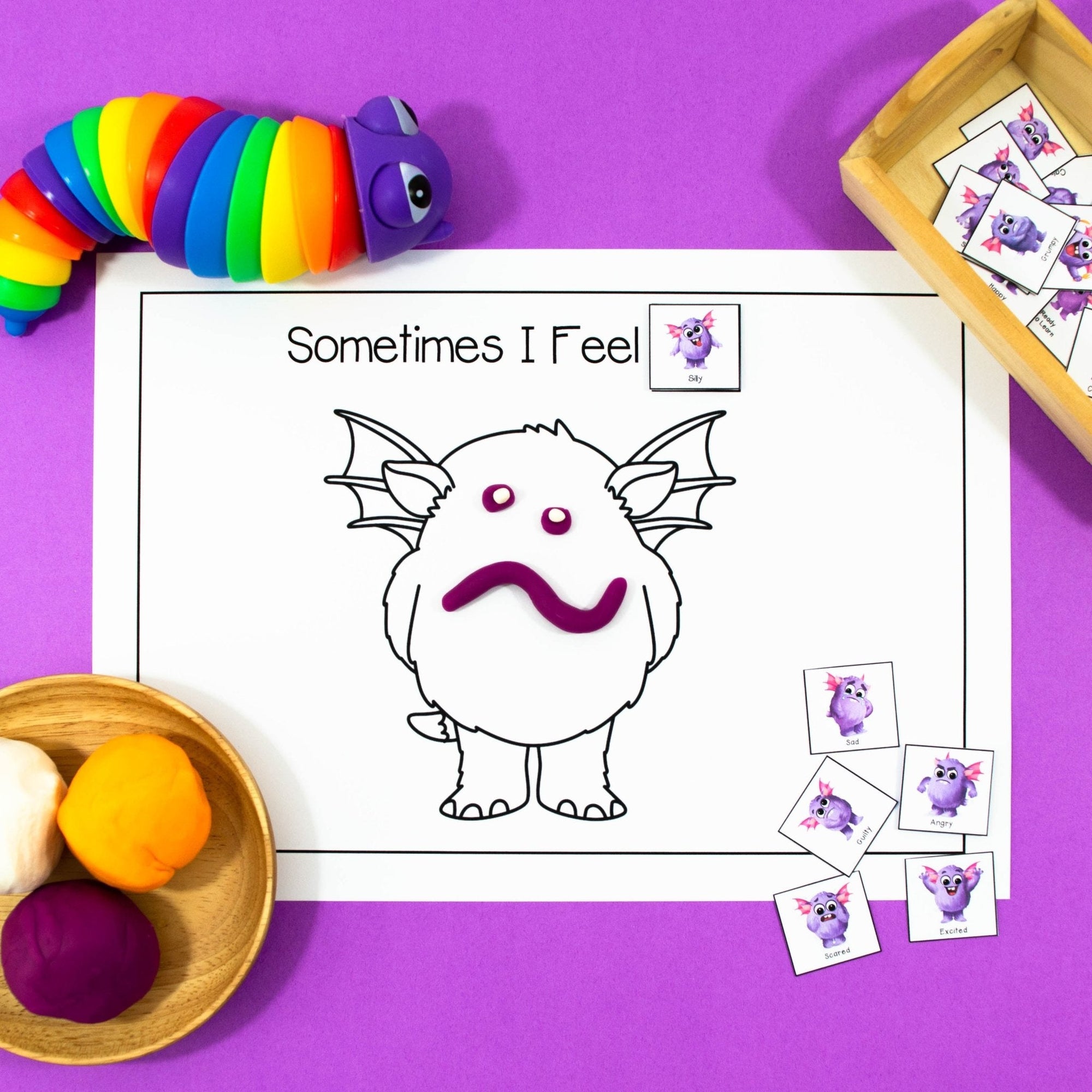 Emotions Playdough Mats - Activities for Emotional Awareness Through Play - Your Teacher's Pet Creature