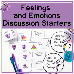 Feelings & Emotions - Dice & Spinners - Discussion Starters & Calming Strategies - Your Teacher's Pet Creature