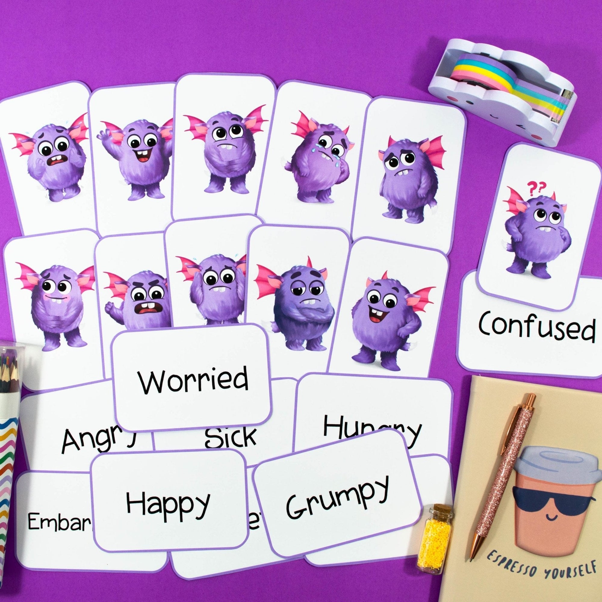 Flashcards to Recognise & Identify Feelings & Emotions - Visuals - Your Teacher's Pet Creature