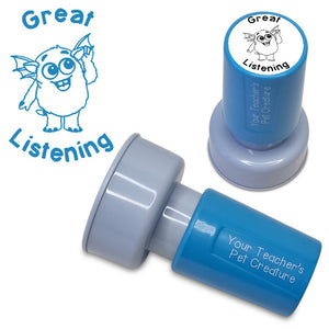 Great Listening - Pre Inked Teacher Stamp - Your Teacher's Pet Creature