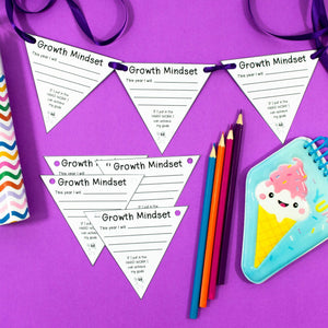 Growth Mindset Poster & Activities Pack + Quiz & Goal Setting Bunting - Your Teacher's Pet Creature