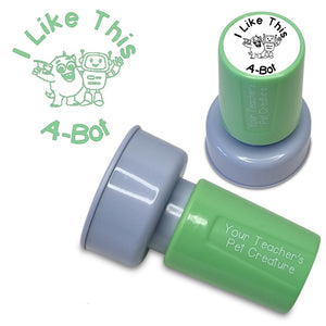 I Like This A-Bot - Pre Inked Teacher Stamp - Your Teacher's Pet Creature