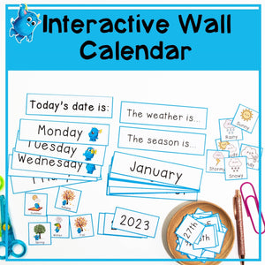 Interactive Wall Calendar - Blue - Your Teacher's Pet Creature