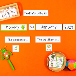 Interactive Wall Calendar - Green and Orange - Your Teacher's Pet Creature